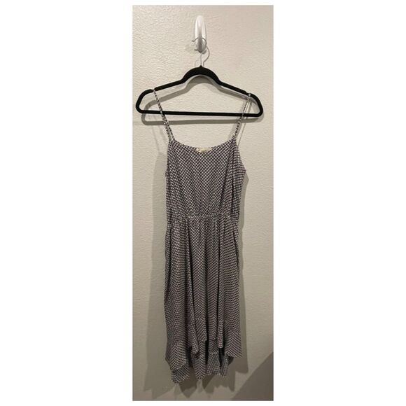 COMME TOI Floral White Navy Pockets Spaghetti Straps Midi Dress - Picture 1 of 5